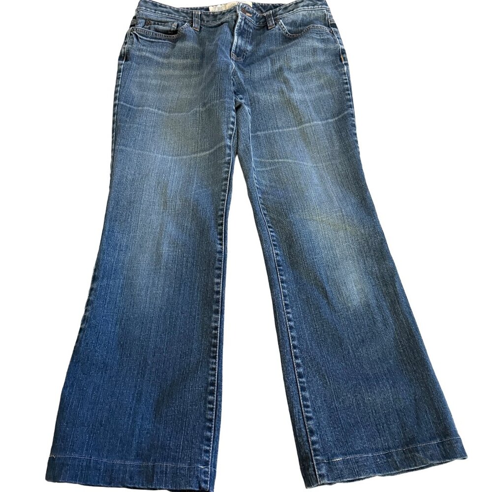 Loft Women's Sz 12 Curvy Boot Medium Wash Blue Jeans